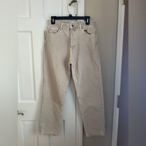Zara Beige Straight Jeans size 8